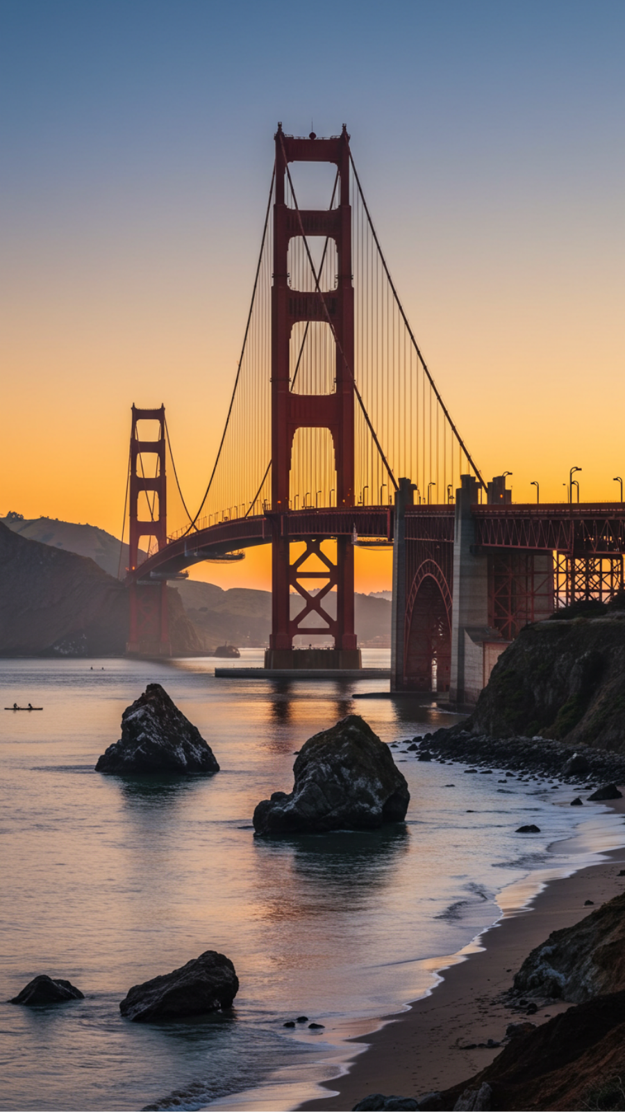 Capture the Iconic Golden Gate Bridge at Sunrise, San Francisco